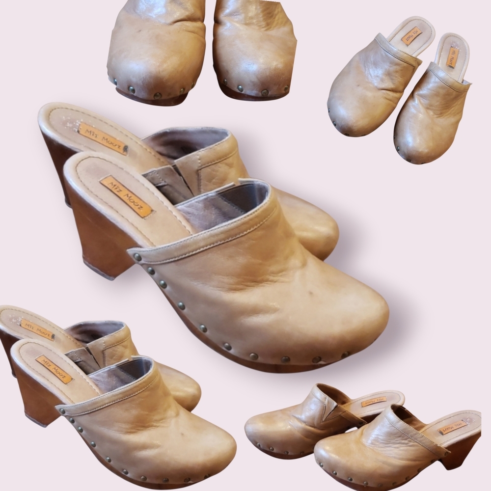 Miz Mooz Leather Clogs, Size 9